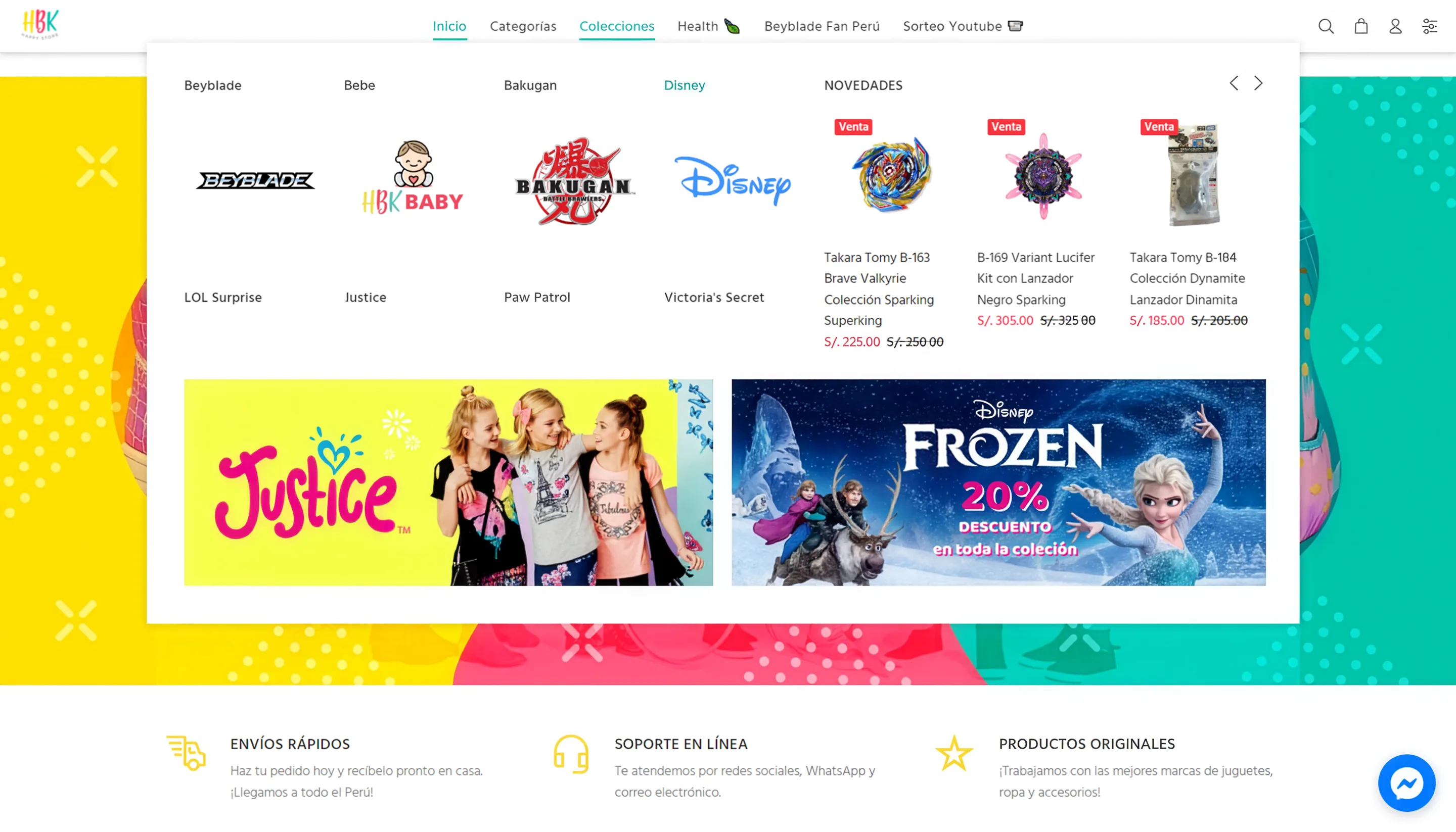 Portada de la tienda en línea de HBK Happy Store